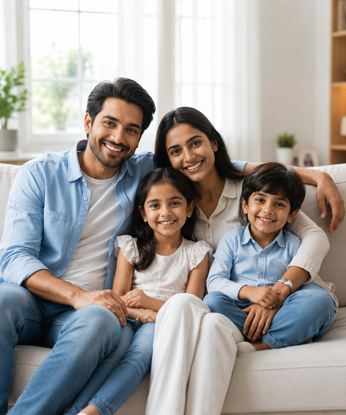 Happy Indian Family Financial Success