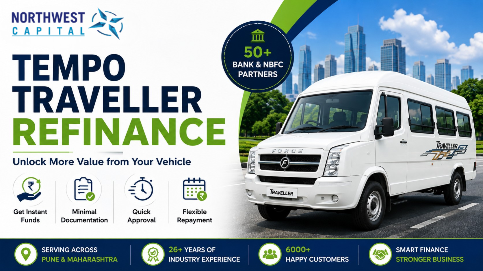 Tempo Traveller Refinance – Benefits, Eligibility and Loan Process | Northwest Capital