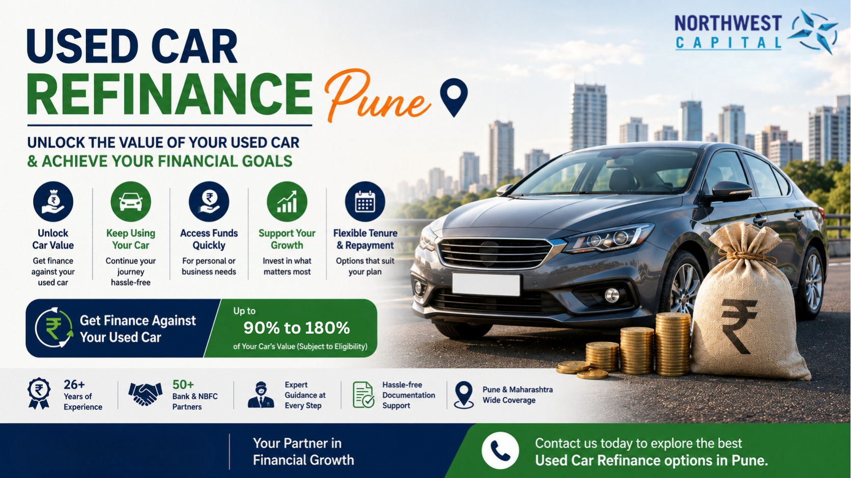 Used Car Refinance Pune – Unlock the value of your used car with flexible financing options from Northwest Capital